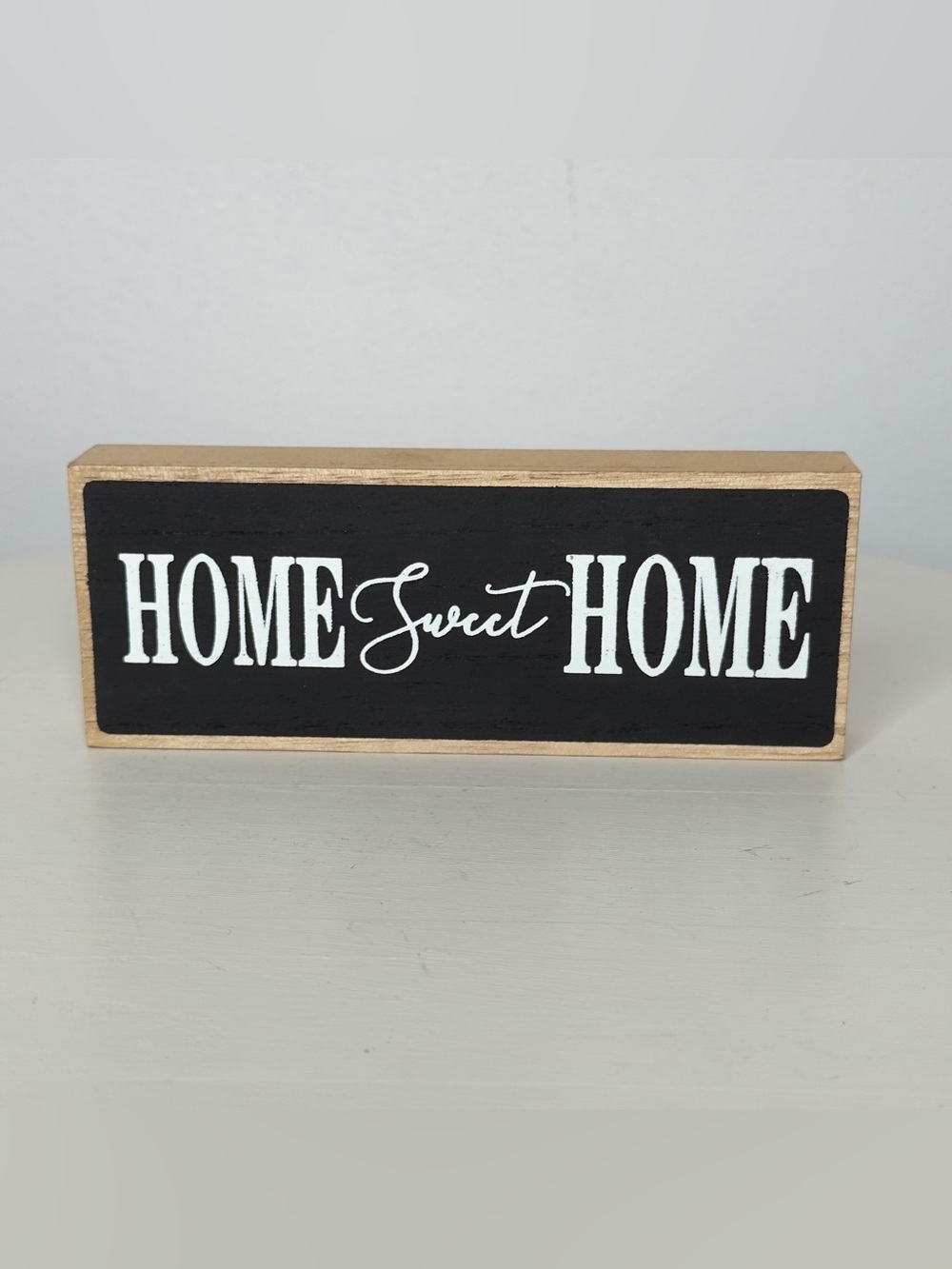 Home Sweet Home Farmhouse Cottage Wood Block Table Sign